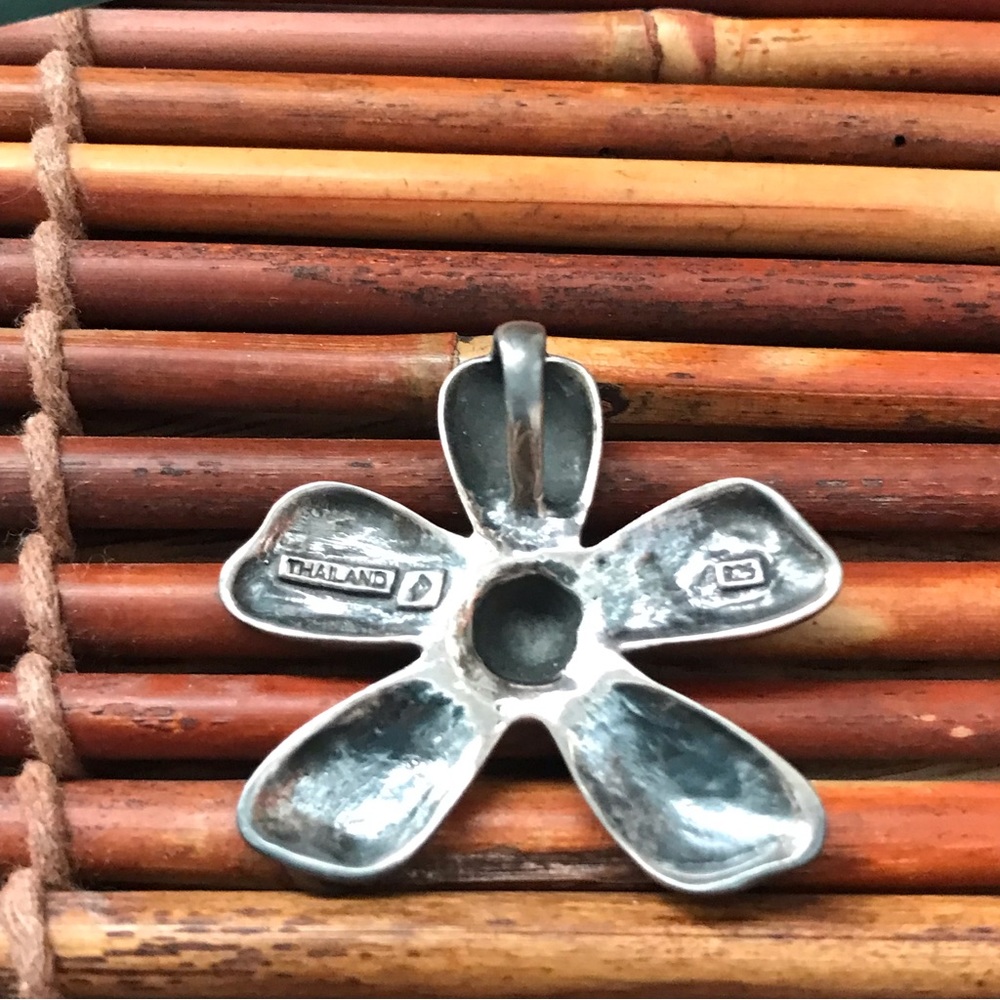 Silpada Sterling Silver Textured Flower Pendant Slider View 4